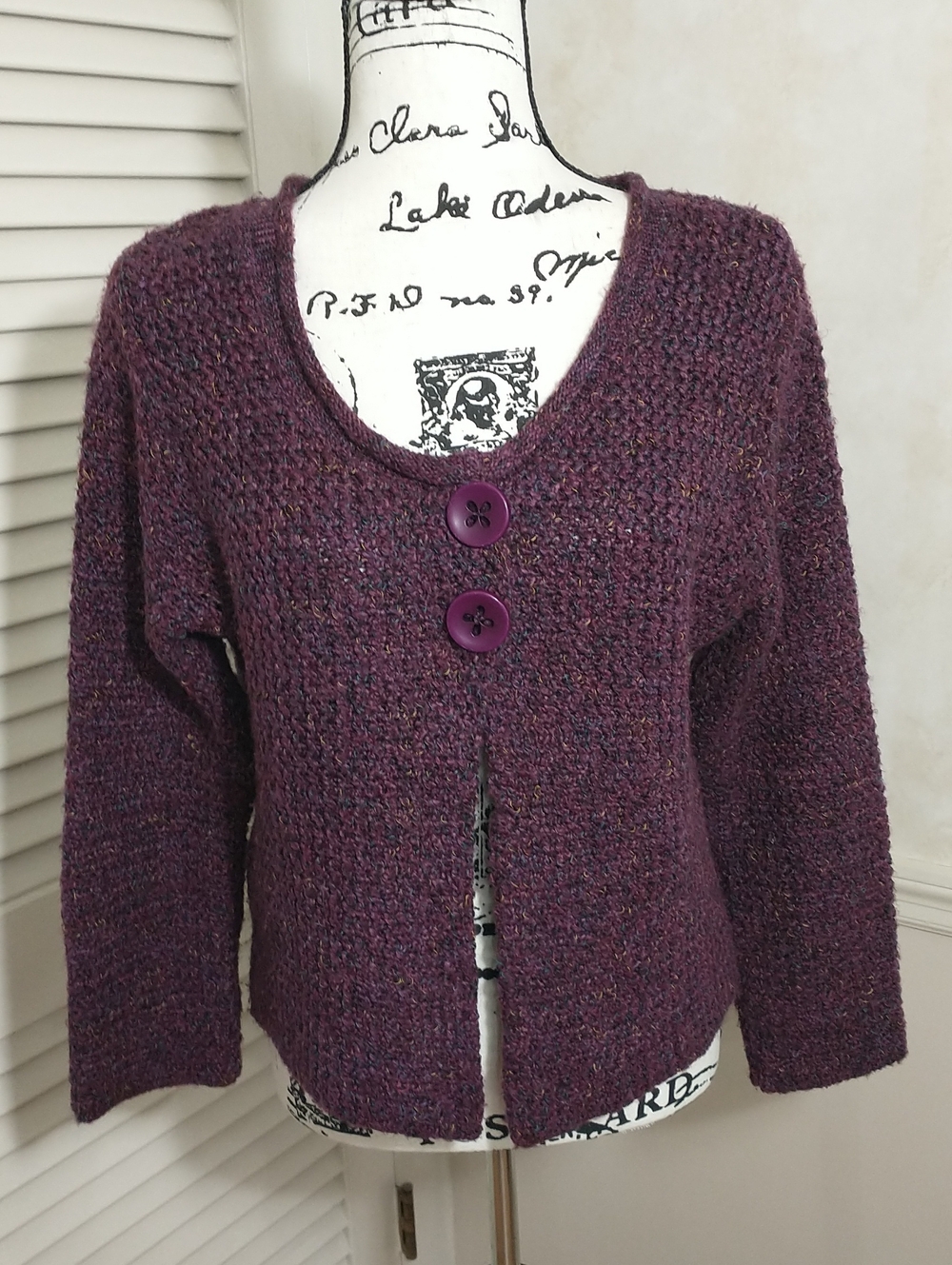 Habitat Clothes To Live In, Purple Sweater Multi-color Threads, Small/Medium